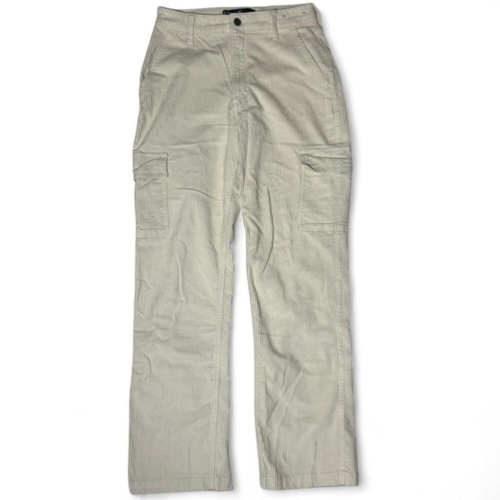 Hollister Co Women’s Cream Corduroy Cargo Pants Size 26 Straight Leg Utility Y2K